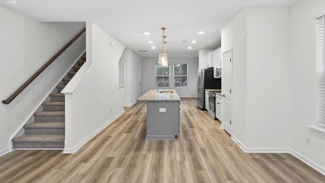 Furnished interior view inside a new home in Clear Springs Townhomes, North Charleston (Image 5).
