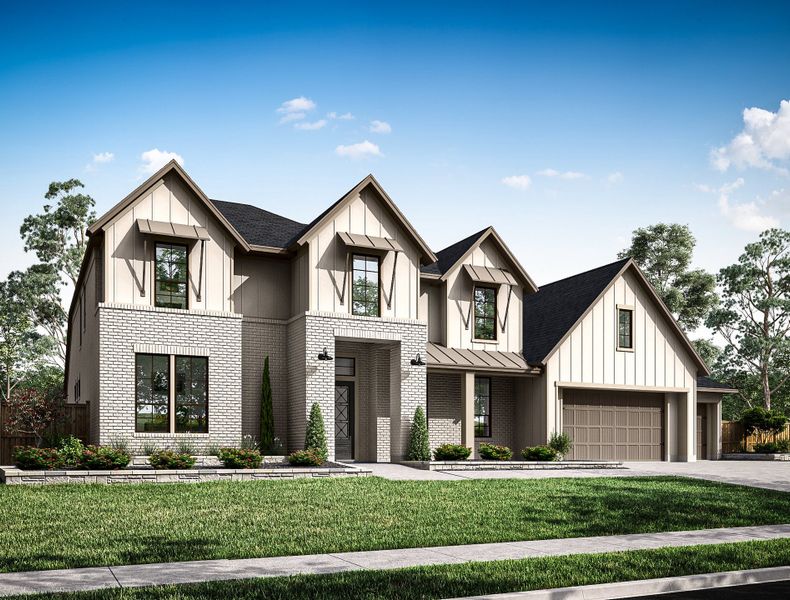 Representative exterior photo of a completed home built from the Marsala by Tri Pointe Homes in Legacy Grove, Montgomery, TX (Image 21).