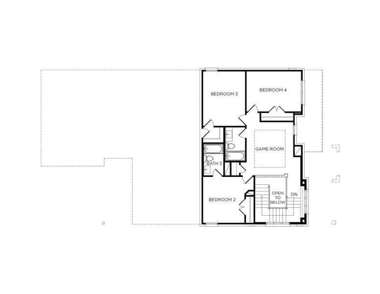 2D floor plan layout of this home in Sunterra 50s, Katy, TX (Image 3).