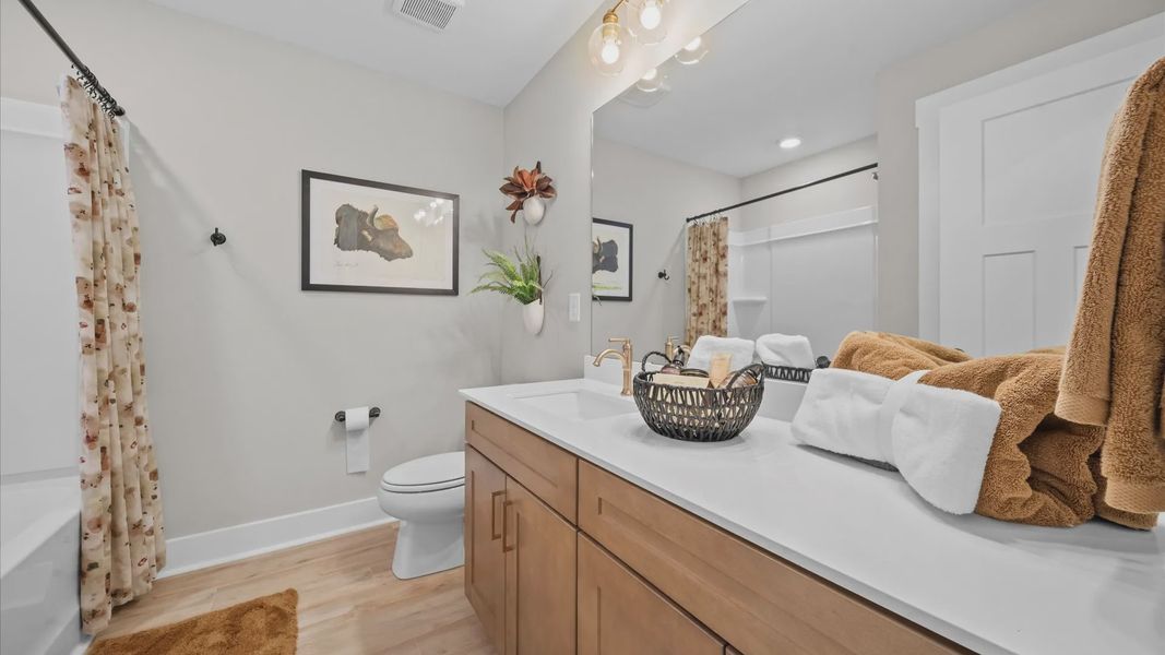 Furnished interior view inside a new home in Village at Midway, Anderson (Image 29). Furnished interior view inside a new home in Village at Midway, Anderson (Image 29).