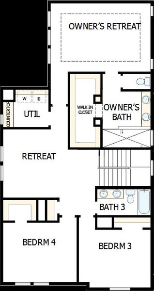 2D floor plan layout of this home in Elyson 40', Katy, TX (Image 3).