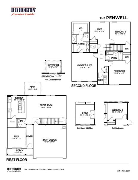 2D floor plan layout of this home in Woodbridge Glen Single Family, Lebanon, TN (Image 2).