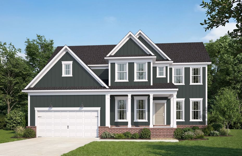 Representative exterior photo of a completed home built from the Vanderbilt by Pulte Homes in Everbrook, Angier, NC (Image 18).