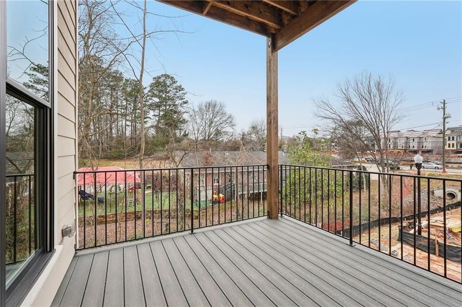 View of wooden deck