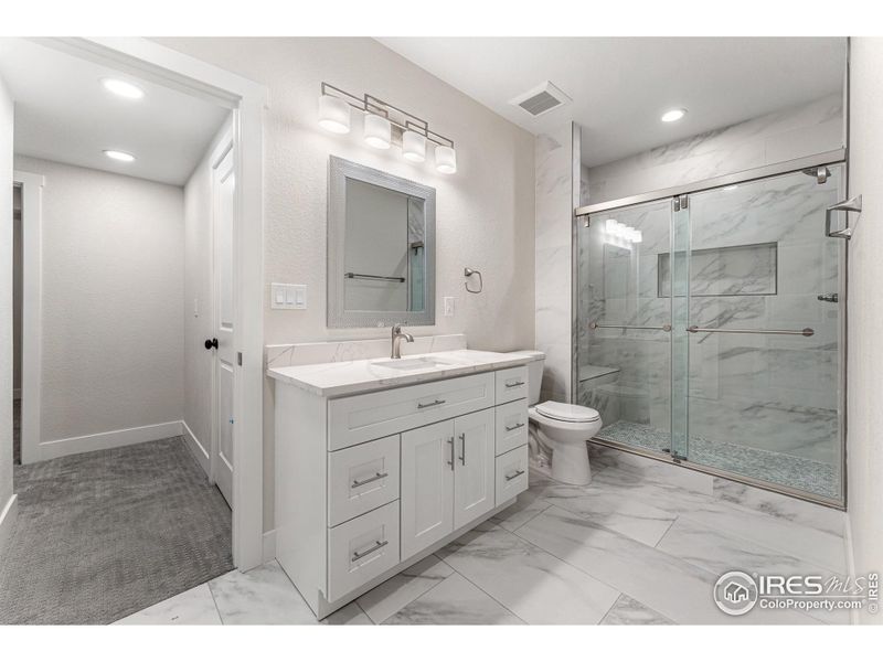 Second master bath in the basement.