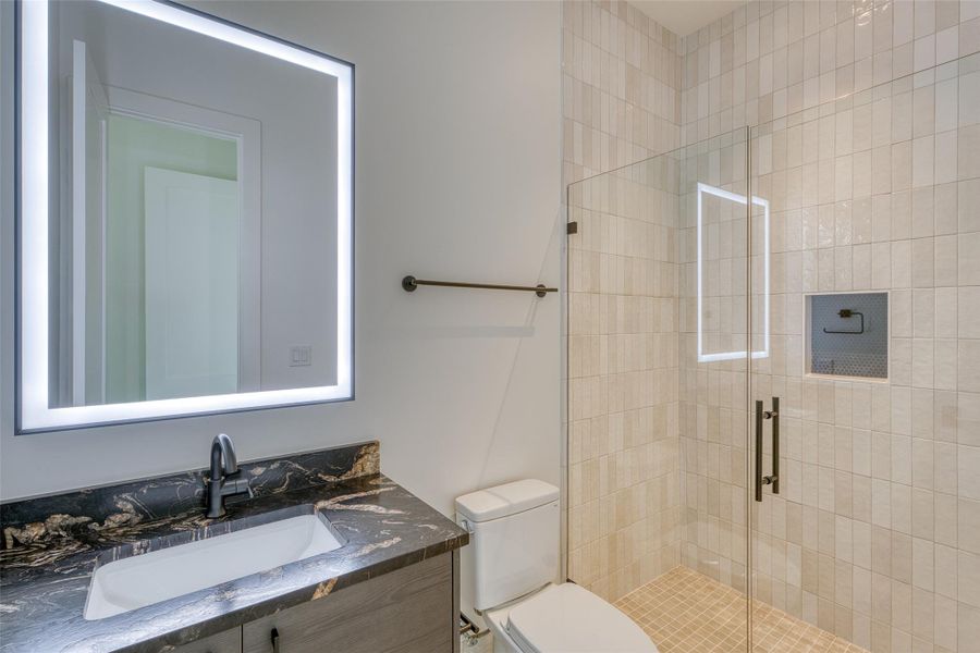 One of two secondary baths