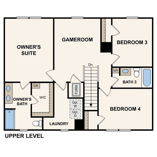 2D floor plan layout for the Dupont by Century Communities in Courtland Place, Cleburne, TX (Image 4).