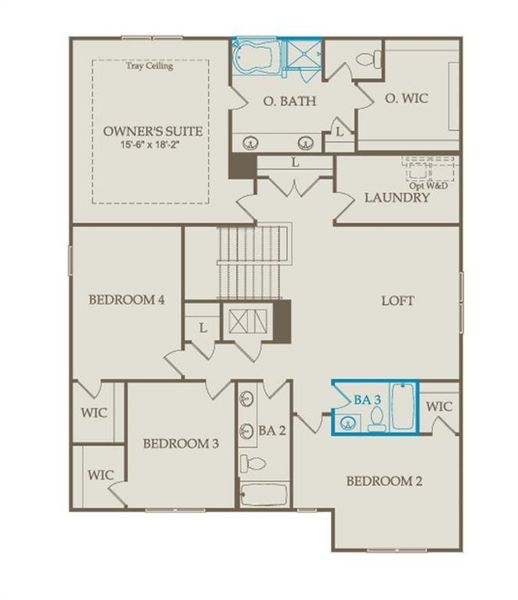 2D floor plan layout of this home in Briar Creek, Atlanta, GA (Image 3).