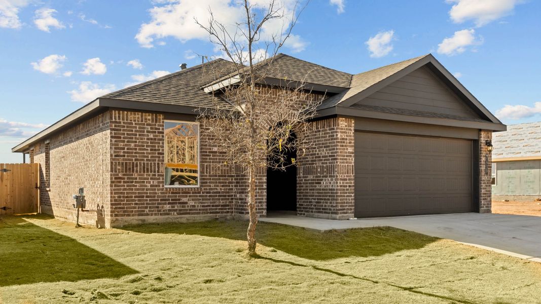 Representative exterior photo of a completed home built from the The Abbot by D.R. Horton in Terra Vista, Lubbock, TX (Image 2).