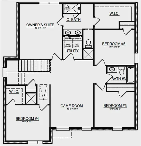 2D floor plan layout for the Kinsley by Cambridge Homes in Rolling Ridge, Van Alstyne, TX (Image 5).