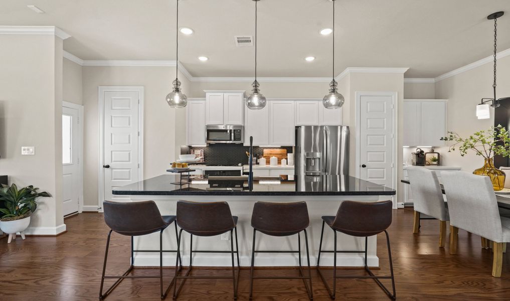 Kitchen with pendant lighting