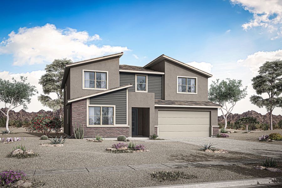 Representative exterior photo of a completed home built from the Pacific by Mattamy Homes in Tierra Vistoso, Surprise, AZ (Image 2).