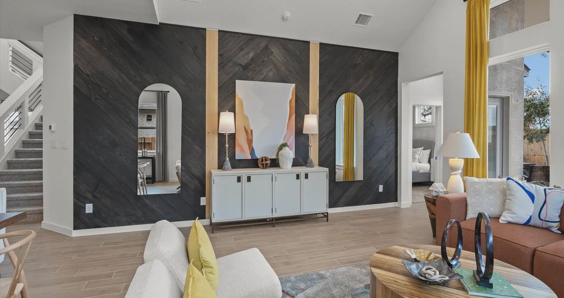 Representative furnished interior of a home built from the Davis by Chesmar Homes in Stream Waters, Buda (Image 13).