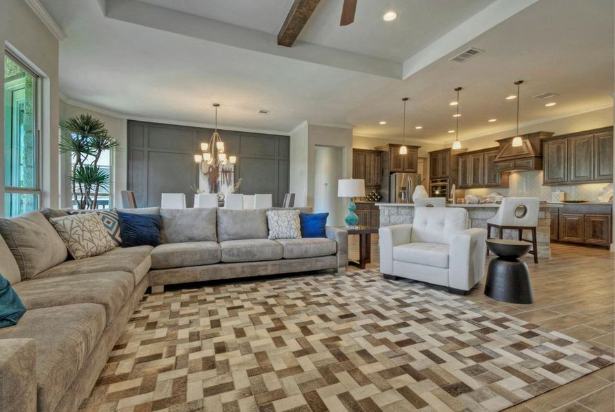 Representative furnished interior of a home built from the Madera II by Giddens Homes in Scofield Farms Estates, Georgetown (Image 149).