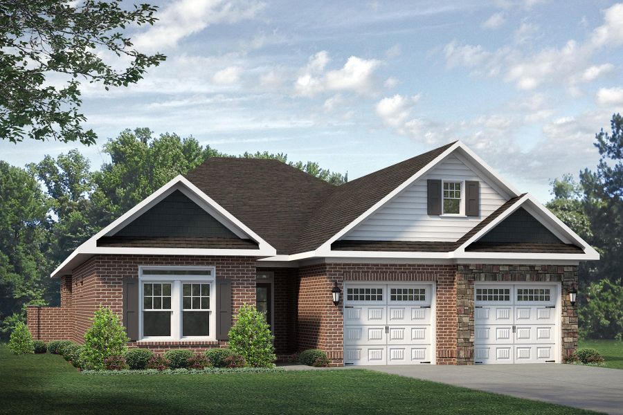 Representative exterior photo of a completed home built from the Ellington by Keystone Homes NC in Weybridge, Burlington, NC (Image 2). Representative exterior photo of a completed home built from the Ellington by Keystone Homes NC in Weybridge, Burlington, NC (Image 2).
