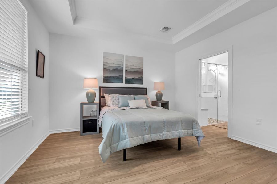 Those beautiful tile floors! Not only will the color work with multiple design choices, but the floors feel soft on your feet and are so easy to keep clean. Perfect with pets, too.