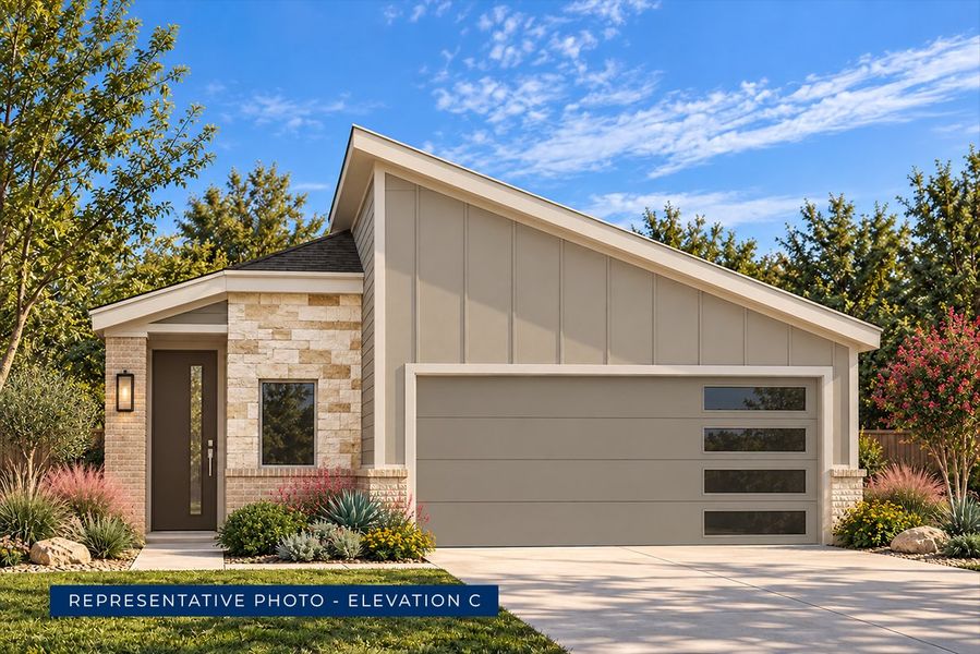 Representative exterior photo of a completed home built from the Hamilton F by First Texas Homes in The Meadows, Denton, TX (Image 5).