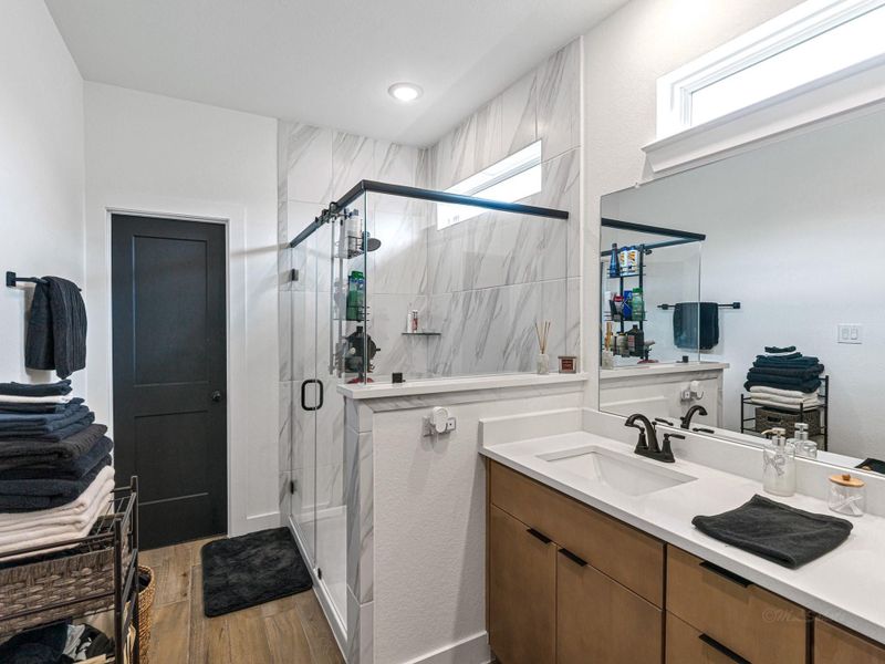 Furnished interior view inside a new home in Bridgeland, Cypress (Image 19). Furnished interior view inside a new home in Bridgeland, Cypress (Image 19).