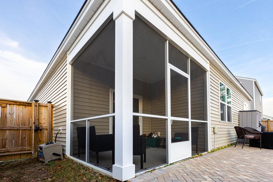 Exterior details and patio area of a home in Reserve at Mallard Crossing, Summerville (Image 28).
