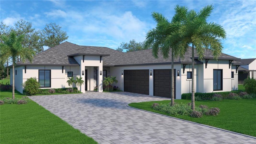 Front exterior of a new home in , Palm Coast, FL, highlighting curb appeal (Image 1).