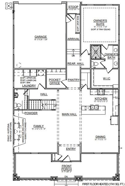 2D floor plan layout for the Langley 2597L by Saussy Burbank in The River District, Charlotte, NC (Image 2).