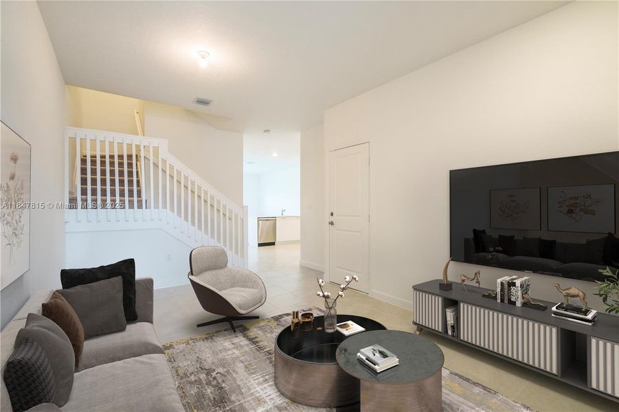 Furnished interior view inside a new home in , Miami (Image 4). Furnished interior view inside a new home in , Miami (Image 4).