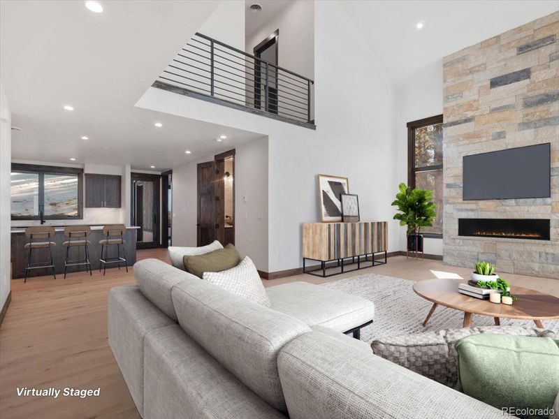 Open Kitchen & Living Room - photo is virtually staged Open Kitchen & Living Room - photo is virtually staged