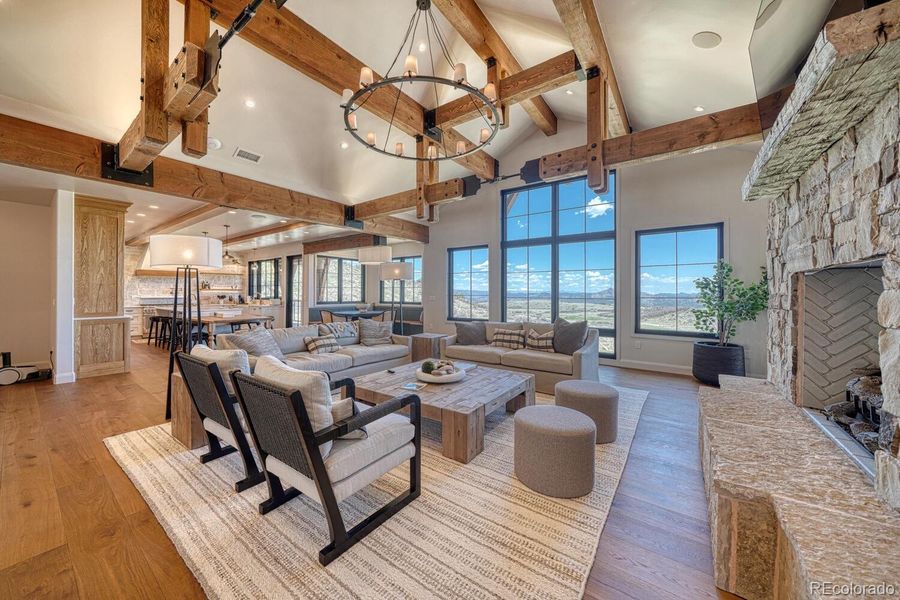 Expansive windows capture uninterrupted views of the Sangre de Cristo range to the west and Pikes Peak rising to the east, while flooding the space with natural light. Expansive windows capture uninterrupted views of the Sangre de Cristo range to the west and Pikes Peak rising to the east, while flooding the space with natural light.