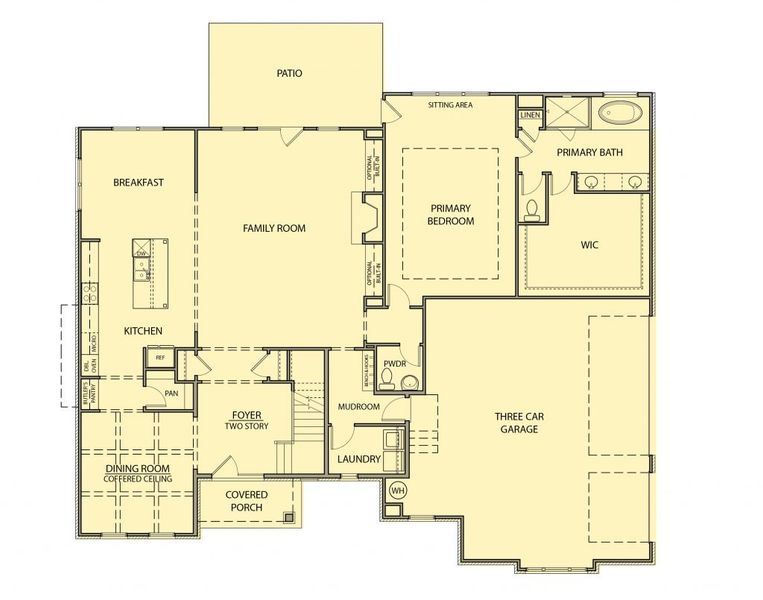 2D floor plan layout for the Taylor by Kerley Family Homes in Walters Creek, Douglasville, GA (Image 3).