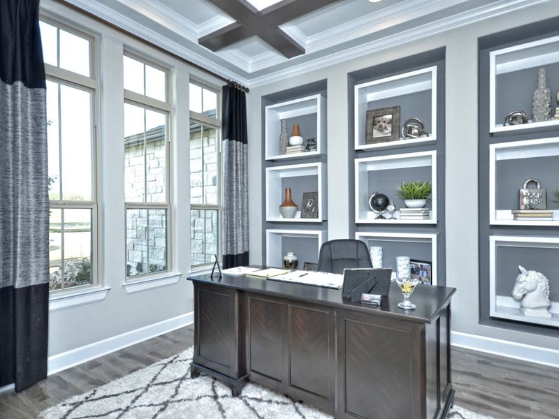 Representative furnished interior of a home built from the San Simeon I by Giddens Homes in Clearwater Ranch, Liberty Hill (Image 203).