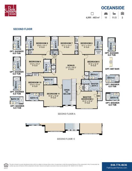 2D floor plan layout for the Oceanside by Park Square Residential in Elevated at Sonoma Resort, Kissimmee, FL (Image 4). 2D floor plan layout for the Oceanside by Park Square Residential in Elevated at Sonoma Resort, Kissimmee, FL (Image 4).