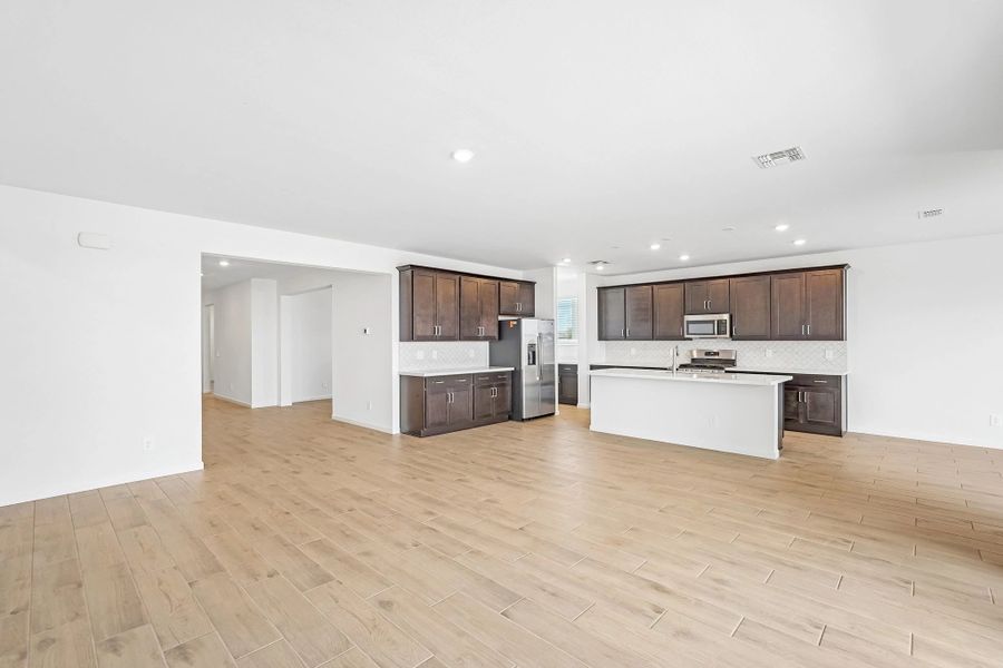 Great room and kitchen