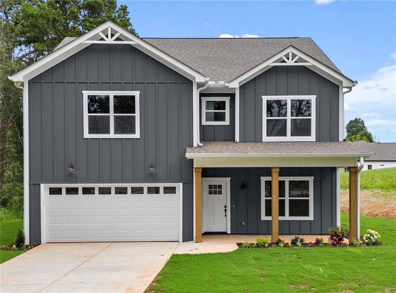 Front exterior of a new home in , Clarkesville, GA, highlighting curb appeal (Image 2). Front exterior of a new home in , Clarkesville, GA, highlighting curb appeal (Image 2).