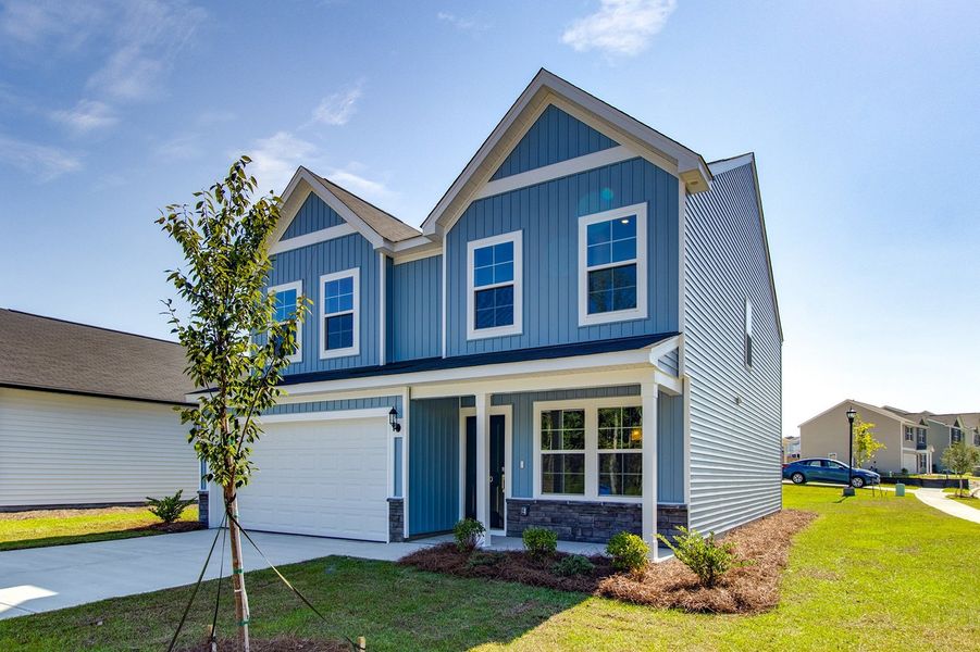 Front exterior of a new home in Ellington, Elgin, SC, highlighting curb appeal (Image 19).