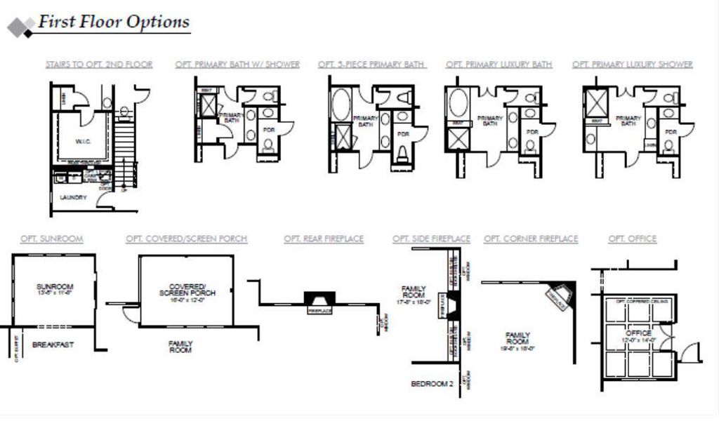 2D floor plan layout of this home in The Enclave at French Quarter Creek, Huger, SC (Image 4).