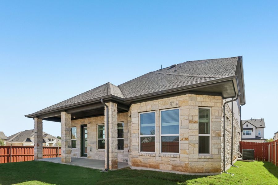 Exterior details and patio area of a home in Sauls Ranch, Round Rock (Image 4). Exterior details and patio area of a home in Sauls Ranch, Round Rock (Image 4).