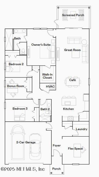 2D floor plan layout of this home in Edenbrooke at Hyland Trail | 55+: Edenbrooke at Hyland Trail 50s, Green Cove Springs, FL (Image 3). 2D floor plan layout of this home in Edenbrooke at Hyland Trail | 55+: Edenbrooke at Hyland Trail 50s, Green Cove Springs, FL (Image 3).