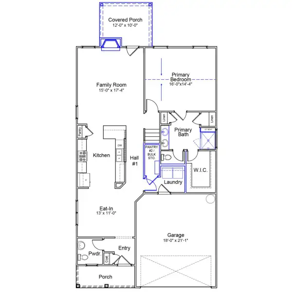 2D floor plan layout of this home in Killians Crossing, Blythewood, SC (Image 5).