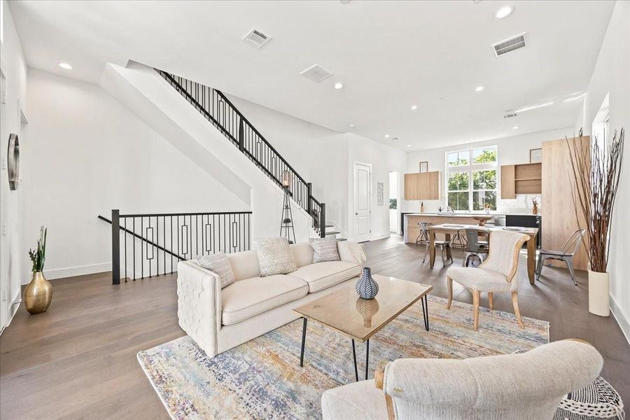 Furnished interior view inside a new home in Middle Street Lofts on the Bayou, Houston (Image 8). Furnished interior view inside a new home in Middle Street Lofts on the Bayou, Houston (Image 8).