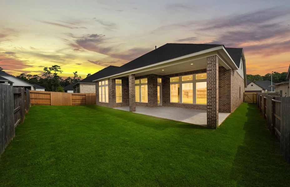 Exterior details and patio area of a home in Audubon 60', Magnolia (Image 22).
