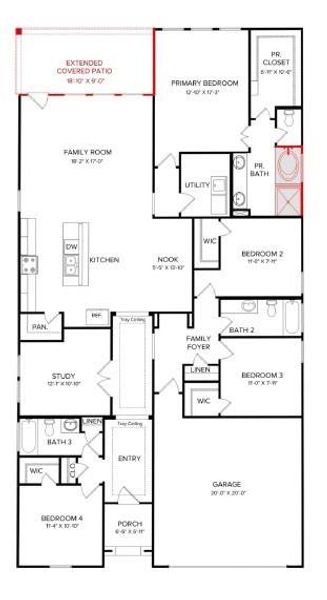 2D floor plan layout of this home in Sunterra, Katy, TX (Image 4). 2D floor plan layout of this home in Sunterra, Katy, TX (Image 4).