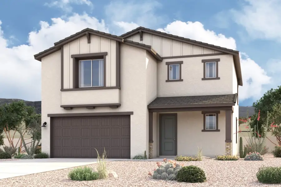 A house with a garage. A house with a garage.