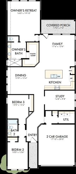 2D floor plan layout of this home in Escondido - Terrace Collection, Magnolia, TX (Image 2). 2D floor plan layout of this home in Escondido - Terrace Collection, Magnolia, TX (Image 2).
