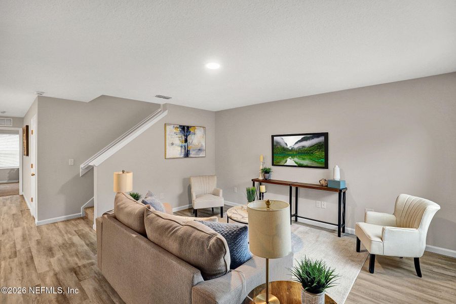 Furnished interior view inside a new home in , Jacksonville (Image 11). Furnished interior view inside a new home in , Jacksonville (Image 11).