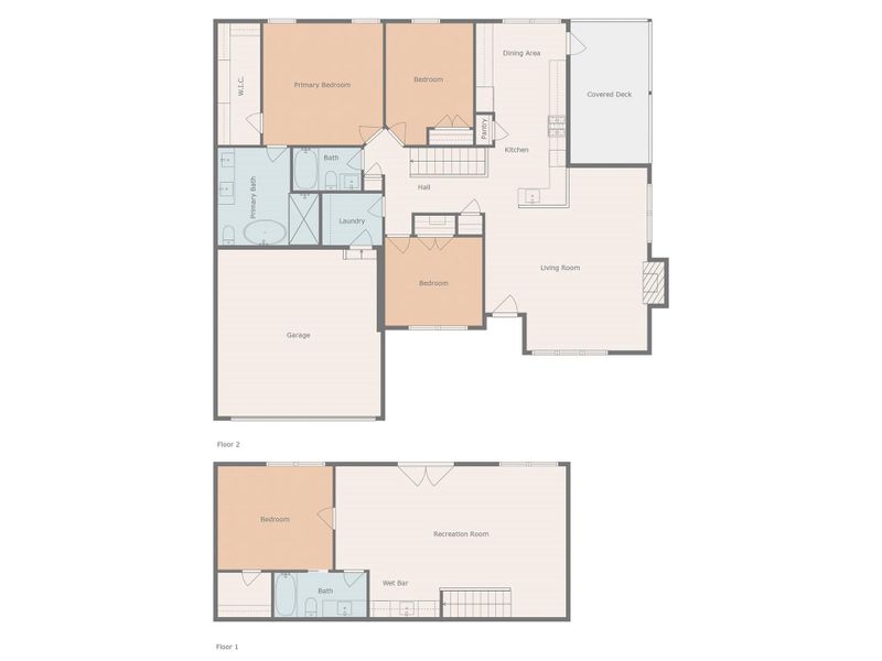 2D floor plan layout of this home in , Hendersonville, NC (Image 3).