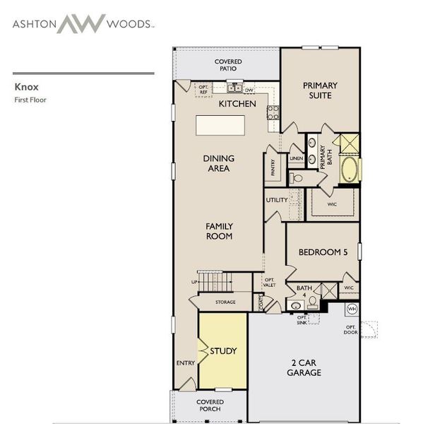 2D floor plan layout of this home in Patterson Ranch, Georgetown, TX (Image 1).