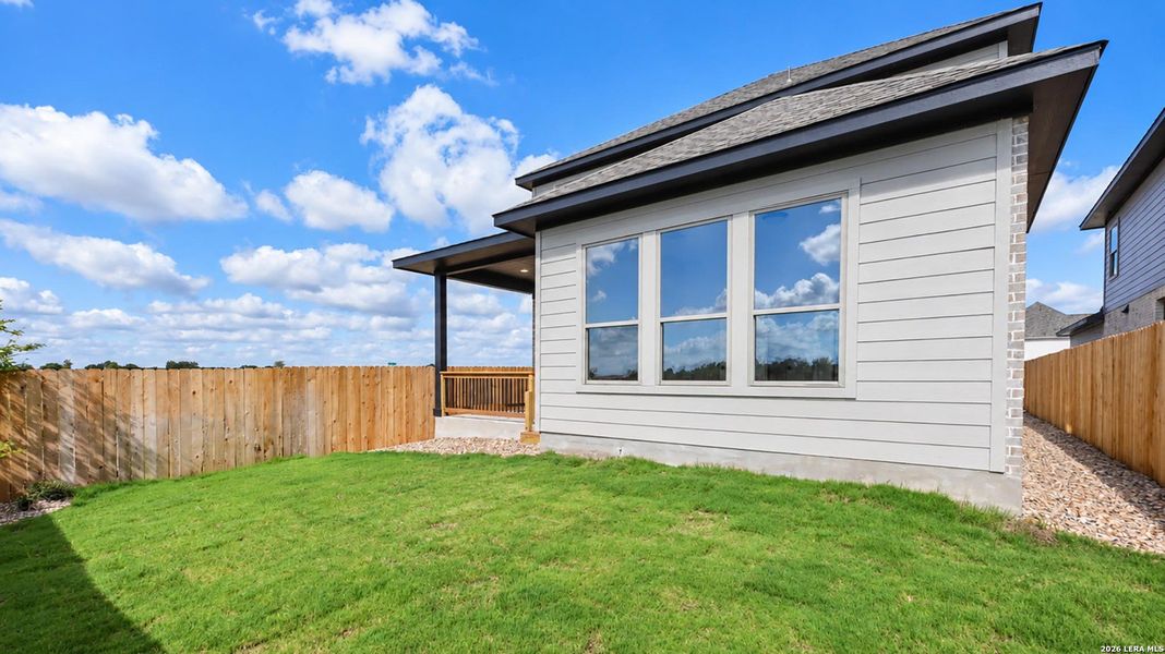 Exterior details and patio area of a home in Legacy at Lake Dunlap, New Braunfels (Image 3).