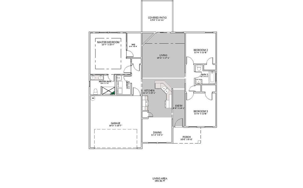 2D floor plan layout for the Jackson by Enchanted Homes in Ballentine Ridge, Lyman, SC (Image 3).