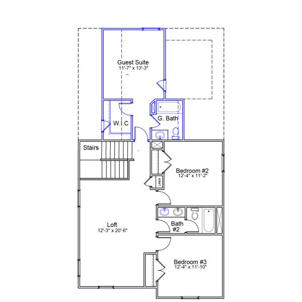 2D floor plan layout of this home in Six Oaks, Summerville, SC (Image 3).
