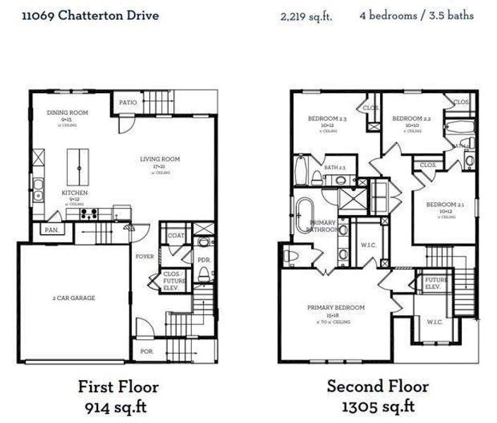 The floor plan for 11069 Chatterton Dr.